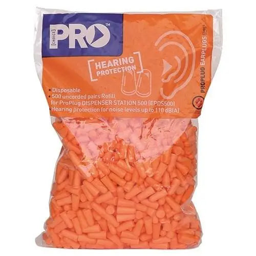 Pro Choice Pro-bullet Pu Earplugs Dispenser Refill - 500 Pairs Per Bag - EPDS500R PPE Pro Choice CLASS 5